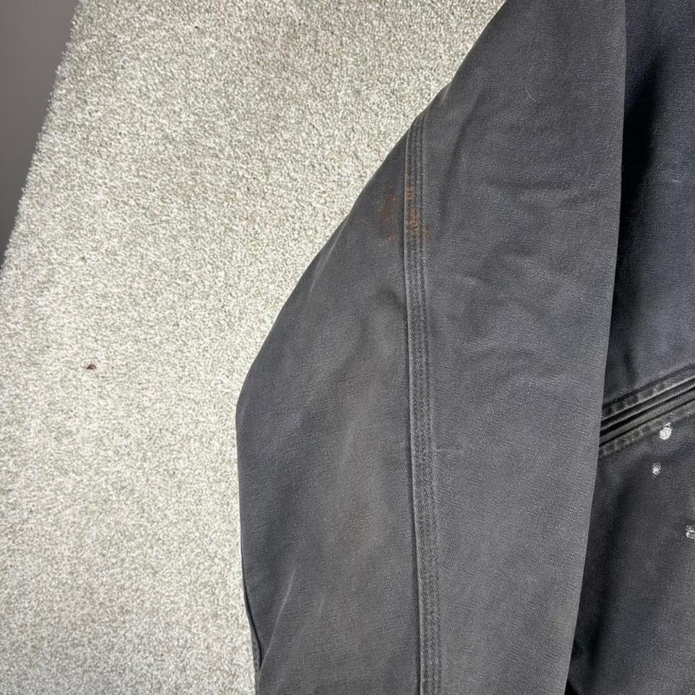 Vintage Carhartt Detroit j97PTL petrol grey blanket lined distressed jacket - Picture 4 of 8